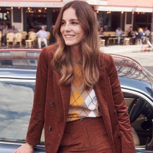 BRAND NEW Sézane Christie Jacket (Moka Corduroy)